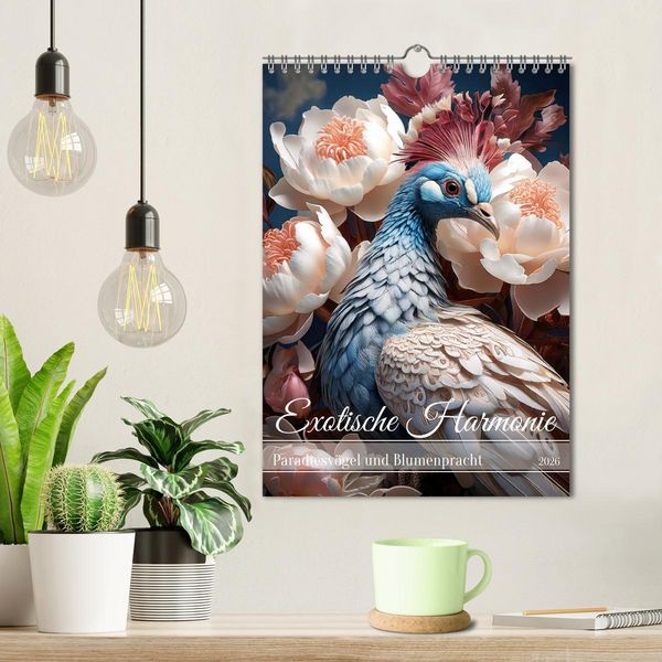 Produktbild: Exotische Harmonie - Paradiesv&ouml;gel und Blumenpracht (Wandkalender 2026 DIN A4 hoch), CALVENDO Monatskalender