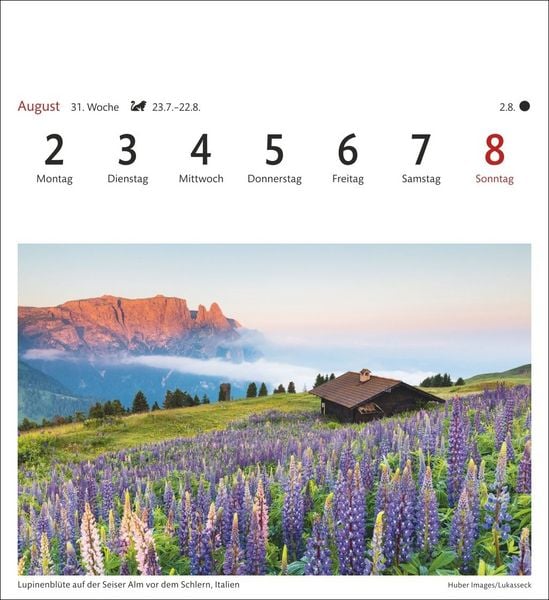 Produktbild: Alpen Sehnsuchtskalender 2027 - Wochenkalender mit 53 Postkarten