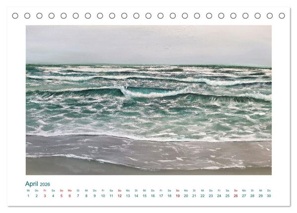 Produktbild: Wellenbrausen - Gemalte Wellen von Michaela Spreider (Tischkalender 2026 DIN A5 quer), CALVENDO Monatskalender