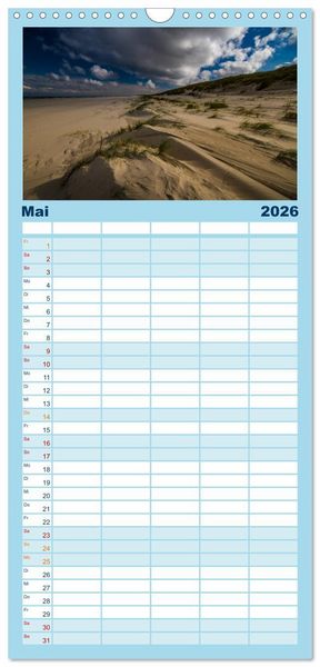 Produktbild: Familienplaner 2026 - Langeoog &ndash; Ein Herbst auf der Insel des Lebens mit 5 Spalten (Wandkalender, 21 x 45 cm) CALVENDO