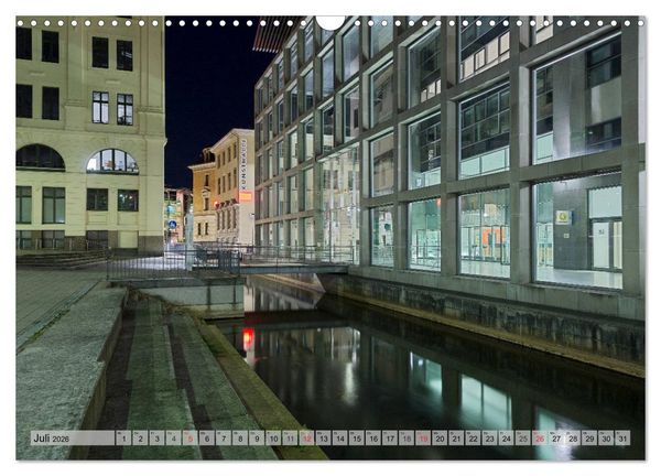 Produktbild: Leipzig - Fotografiert bei Nacht von Michael Allmaier (Wandkalender 2026 DIN A3 quer), CALVENDO Monatskalender