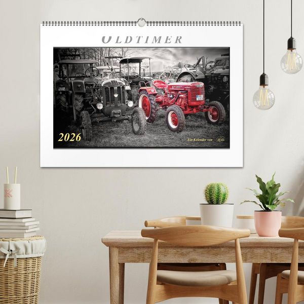 Produktbild: Oldtimer - nostalgische Traktoren und Lastwagen (Wandkalender 2026 DIN A2 quer), CALVENDO Monatskalender