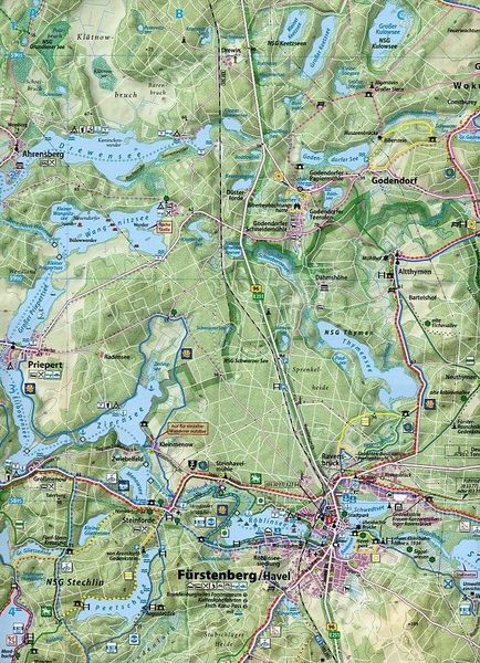 Produktbild: Klemmer Pocket Rad-, Wander- und Paddelkarte Lychen - F&uuml;rstenberg/Havel