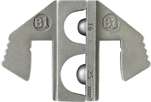 Produktbild: TOOLCRAFT PLE-0B1 Crimp-Eins&auml;tze Unisolierte Kabelschuhe Quetschbereich: 16 bis 25 mm&sup2; Passend f&uuml;r Marke (Zangen): TOOLCRAFT PZ-500