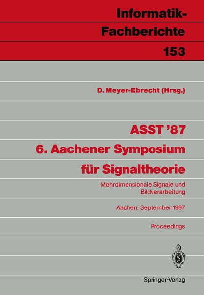 Produktbild: ASST &rsquo;87 6. Aachener Symposium f&uuml;r Signaltheorie