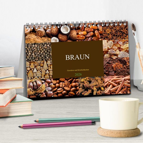 Produktbild: BRAUN - Gew&uuml;rze und K&ouml;stlichkeiten (Tischkalender 2026 DIN A5 quer), CALVENDO Monatskalender