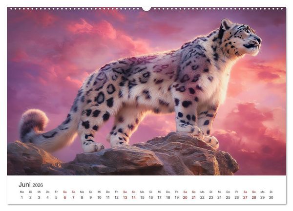 Produktbild: Geist des Gebirges - Ein Jahr in der wilden Welt der Schneeleoparden (hochwertiger Premium Wandkalender 2026 DIN A2 quer), Kunstdruck in Hochglanz