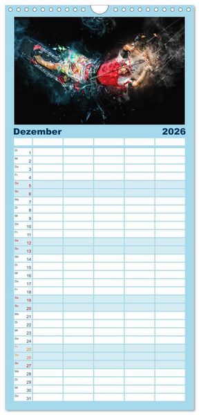 Produktbild: Familienplaner 2026 - Kitesurfen extrem cool mit 5 Spalten (Wandkalender, 21 x 45 cm) CALVENDO