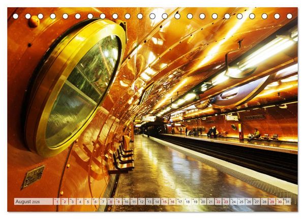 Produktbild: U-Bahn - Szenen an U-Bahnstationen in Europa und New York (Tischkalender 2026 DIN A5 quer), CALVENDO Monatskalender