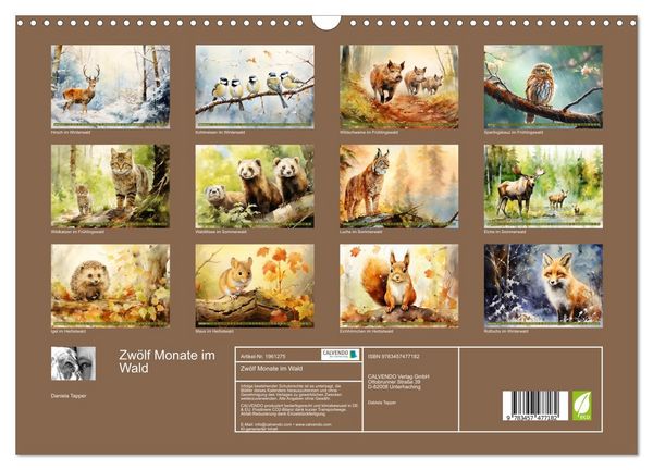 Produktbild: Zw&ouml;lf Monate im Wald (Wandkalender 2026 DIN A3 quer), CALVENDO Monatskalender