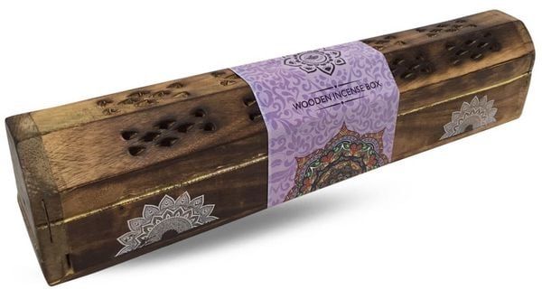 Produktbild: India Truhe "Mandala" Holz 30x6cm, R&auml;ucherst&auml;bchenhalter