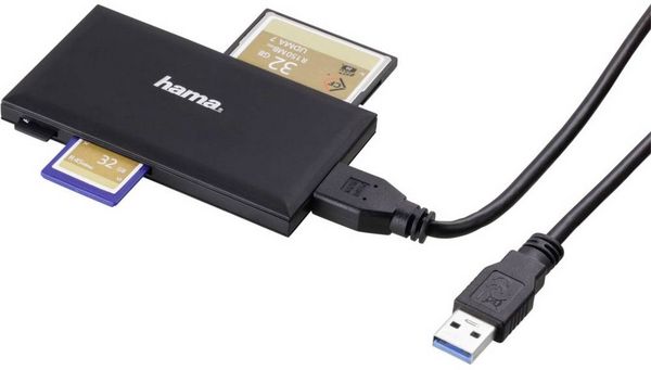 Produktbild: HAMA Externer Card Reader USB 3.0, schwarz