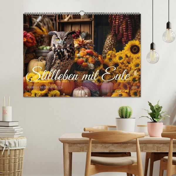 Produktbild: Stillleben mit Eule (Wandkalender 2026 DIN A2 quer), CALVENDO Monatskalender