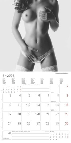 Produktbild: Feminine 2026 - Broschürenkalender 30x30 cm (30x60 geöffnet) - Kalender mit Platz für Notizen - Feminin - Bildkalender - Wandplaner - Erotikkalender
