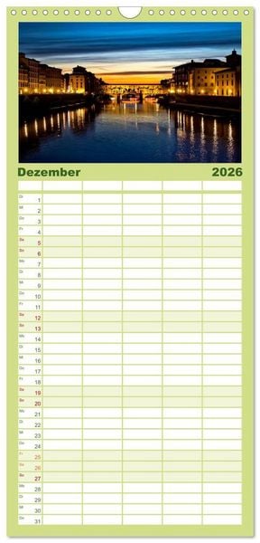 Produktbild: Familienplaner 2026 - Florenz - Sch&ouml;nheit in der Toskana mit 5 Spalten (Wandkalender, 21 x 45 cm) CALVENDO