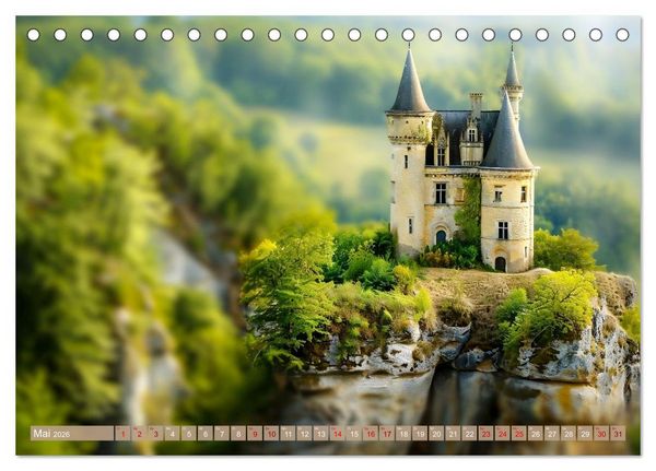 Produktbild: Miniaturwelt Burgen und Schl&ouml;sser (Tischkalender 2026 DIN A5 quer), CALVENDO Monatskalender