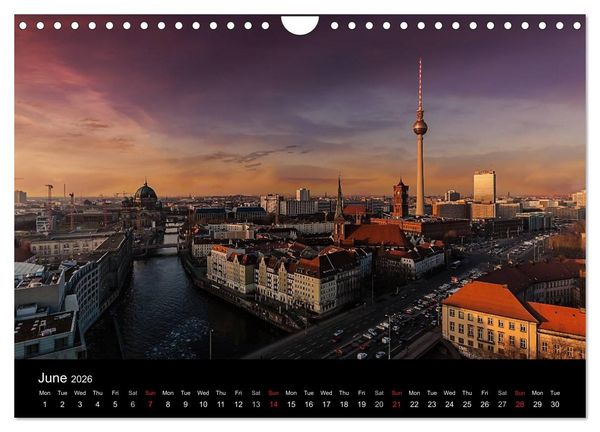 Produktbild: Sunsets of Berlin (Wall Calendar 2026 DIN A4 landscape), CALVENDO 12 Month Wall Calendar