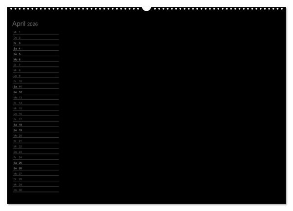 Produktbild: Bastel-Geburtstagskalender schwarz / Geburtstagskalender (Wandkalender 2026 DIN A2 quer), CALVENDO Monatskalender