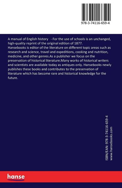 Produktbild: A manual of English history