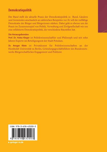 Produktbild: Demokratiepolitik