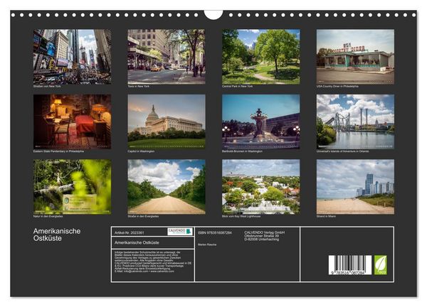 Produktbild: Amerikanische Ostk&uuml;ste (Wandkalender 2026 DIN A3 quer), CALVENDO Monatskalender