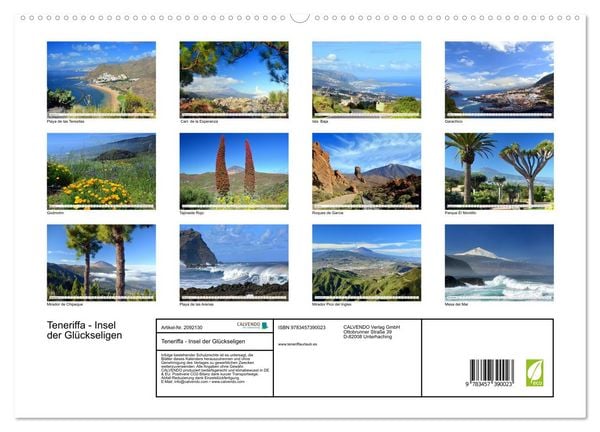 Produktbild: Teneriffa - Insel der Gl&uuml;ckseligen (hochwertiger Premium Wandkalender 2026 DIN A2 quer), Kunstdruck in Hochglanz