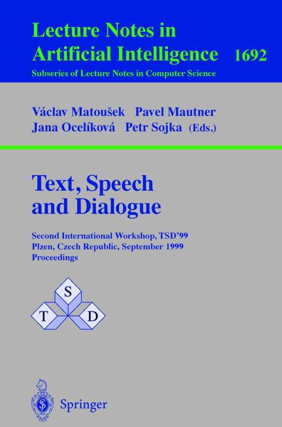 Produktbild: Text, Speech and Dialogue