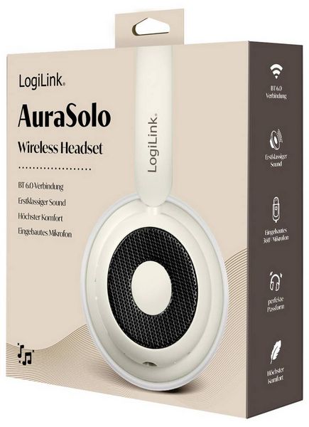Produktbild: LogiLink BT0072S Over Ear Kopfh&ouml;rer Bluetooth&reg; Creme