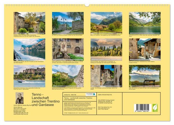 Produktbild: Tenno - Landschaft zwischen Trentino und Gardasee (hochwertiger Premium Wandkalender 2026 DIN A2 quer), Kunstdruck in Hochglanz