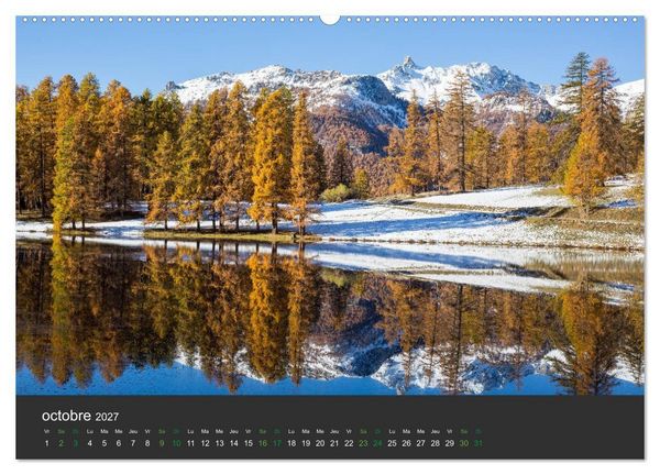 Produktbild: Lacs de montagne. Miroir des cimes (Calendrier mural haut de gamme 2027 DIN A2 vertical), CALVENDO calendrier mensuel