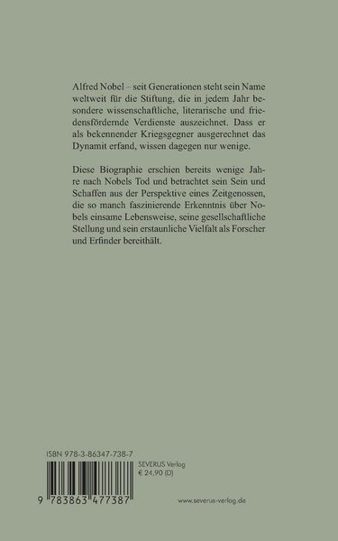 Produktbild: Alfred Nobel. Der Erfinder des Dynamits und Gr&uuml;nder der Nobelstiftung. Biographie