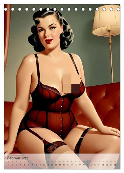 Produktbild: Pin-up Girls - Retro Glamour (Tischkalender 2026 DIN A5 hoch), CALVENDO Monatskalender
