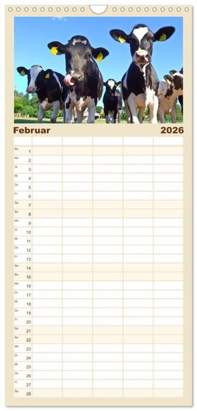 Produktbild: Familienplaner 2026 - Geliebte Tiere auf dem Bauernhof mit 5 Spalten (Wandkalender, 21 x 45 cm) CALVENDO
