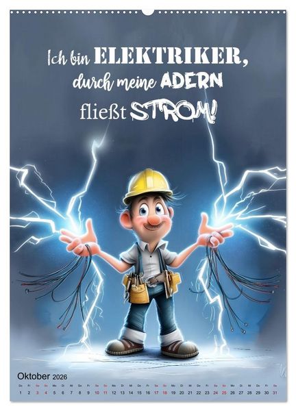 Produktbild: Elektrikerspr&uuml;che (hochwertiger Premium Wandkalender 2026 DIN A2 hoch), Kunstdruck in Hochglanz