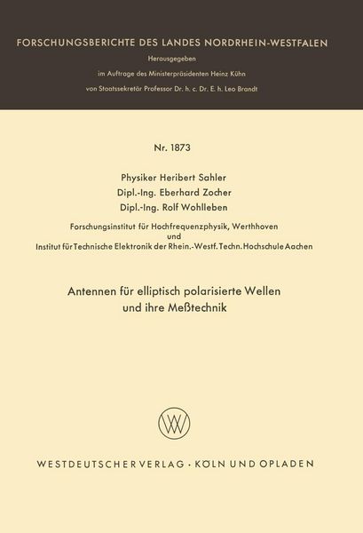 Produktbild: Antennen f&uuml;r elliptisch polarisierte Wellen und ihre Me&szlig;technik