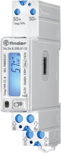 Produktbild: Finder 7M.24.8.230.0110 7M.24.8.230.0110 Zweirichtungs-Hutschienenz&auml;hler digital 40 A 1 St.