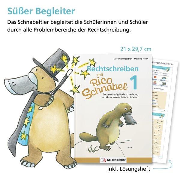 Produktbild: Rechtschreiben mit Rico Schnabel, Klasse 1