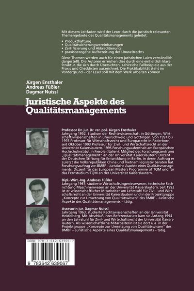 Produktbild: Juristische Aspekte des Qualit&auml;tsmanagements