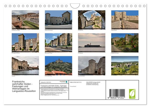 Produktbild: Frankreichs wehrhafter S&uuml;den - Festungen und Wehranlagen im Languedoc-Roussillon (Wandkalender 2026 DIN A4 quer), CALVENDO Monatskalender