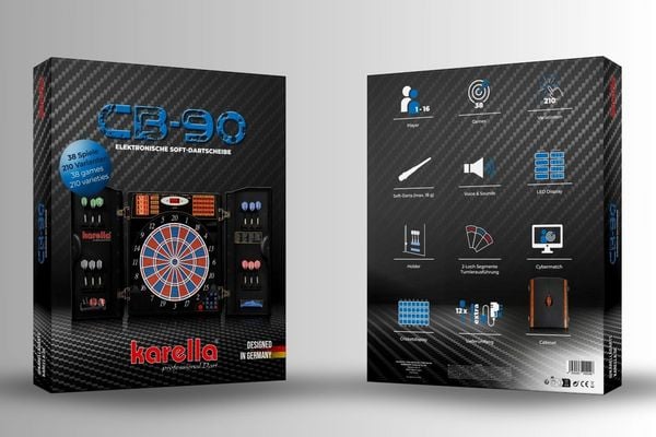 Produktbild: Karella - Dartautomat CB-90 inkl. 12 Darts, Ersatzspitzen, Netzteil