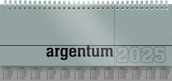 Tisch-Querkalender argentum 2025 - Büro-Planer 29,7x13,5 cm