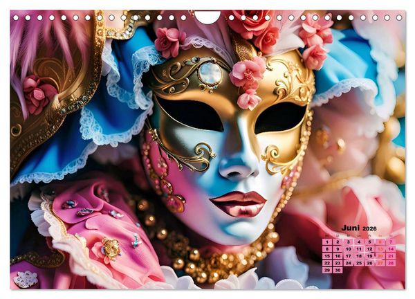 Produktbild: MASKEN - poetisch und vertr&auml;umt (Wandkalender 2026 DIN A4 quer), CALVENDO Monatskalender