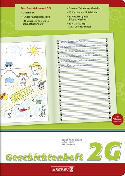 Brunnen Geschichtenheft A4 Lin2G 16Bl