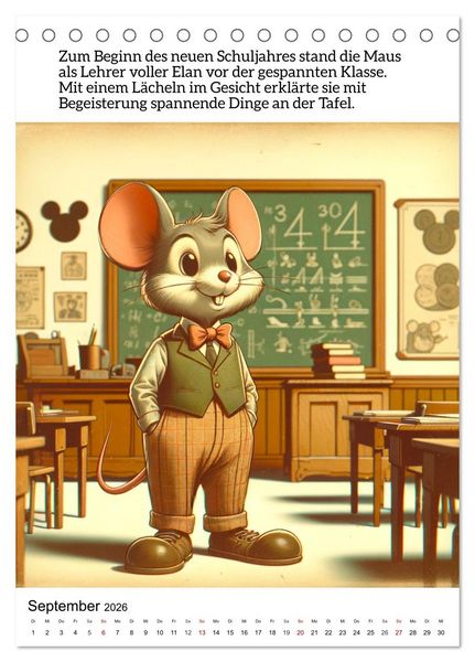 Produktbild: Die Maus - Mit Zw&ouml;lf munteren M&auml;usemomenten durchs Jahr (Tischkalender 2026 DIN A5 hoch), CALVENDO Monatskalender