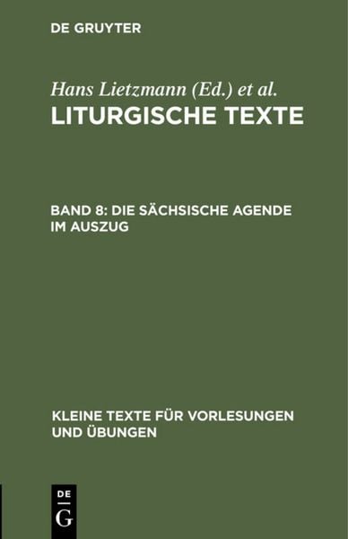 Produktbild: Die S&auml;chsische Agende im Auszug