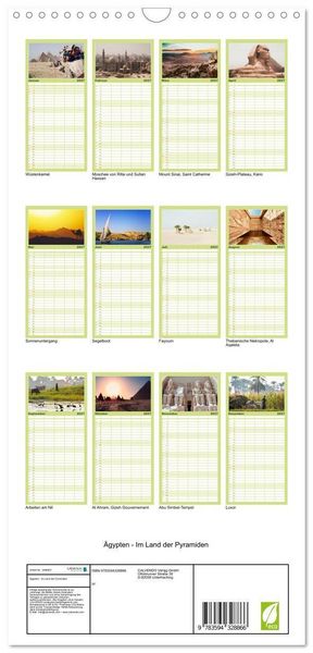 Produktbild: Familienplaner 2027 - &Auml;gypten - Im Land der Pyramiden mit 5 Spalten (Wandkalender, 21 x 45 cm) CALVENDO