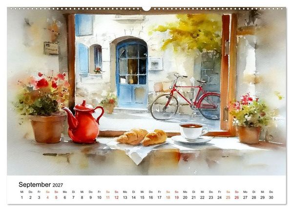Produktbild: Paris in sanften Farben (hochwertiger Premium Wandkalender 2027 DIN A2 quer), Kunstdruck in Hochglanz
