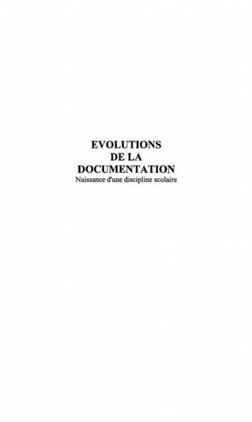 Produktbild: Evolutions de la documentation