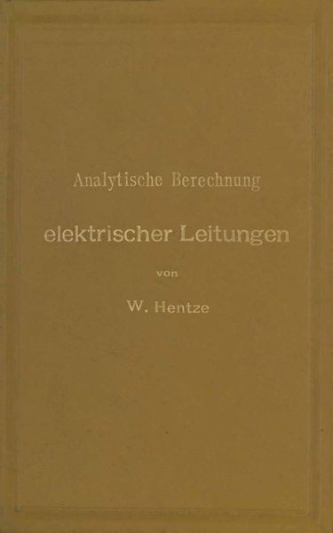 Produktbild: Analytische Berechnung elektrischer Leitungen