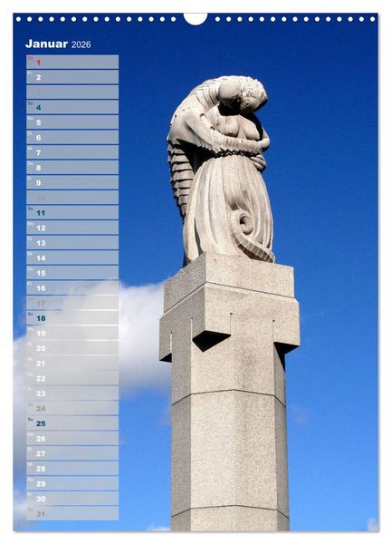 Produktbild: Skulpturen im Vigeland-Park Oslo (Wandkalender 2026 DIN A3 hoch), CALVENDO Monatskalender